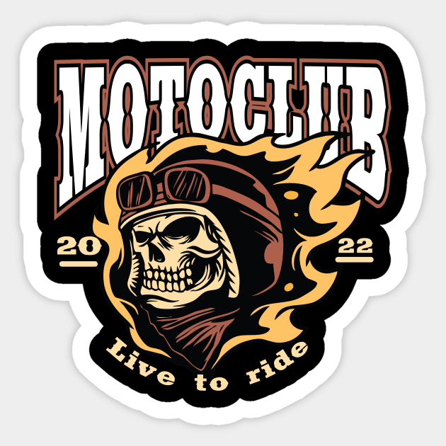 skull head moto club Sticker by wemuf